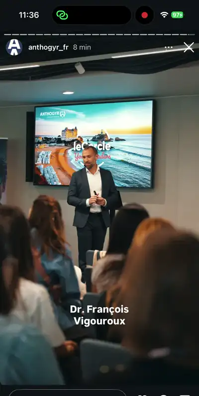 Story Instagram d'Anthogyr France : le Dr François Vigouroux en conférence